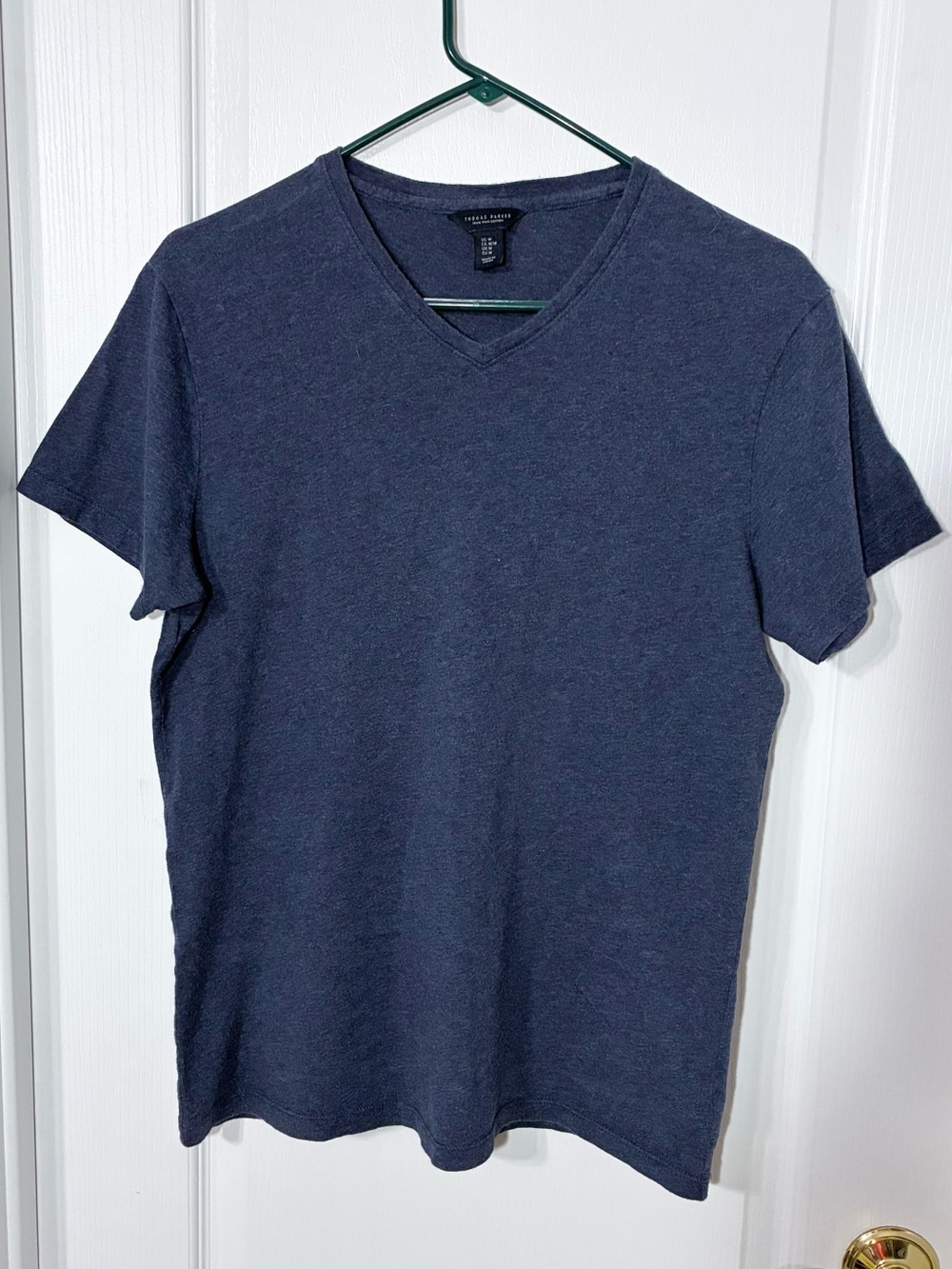 Thomas Parker Pima Cotton V Neck Short Sleeve Tee Blue Men’s Medium